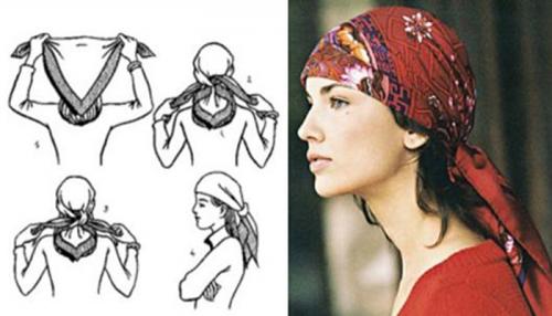 Как завязать платок на голову. Как красиво завязать платок на голове