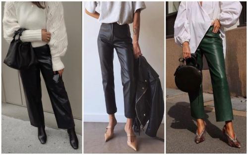 Блузка под кожаные штаны. С чем носить женские кожаные брюки: 52 образа на каждый день (актуальные фото)!