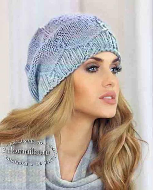 Вязаные шапки для круглого лица схемы. Шапки вязаные спицами — новинки 2022 года для женщин