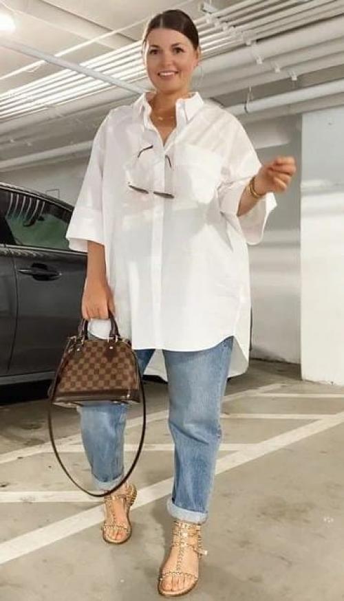 Как выбрать правильный размер и силуэт одежды для зрелой женщины. Базовая рубашка для полных