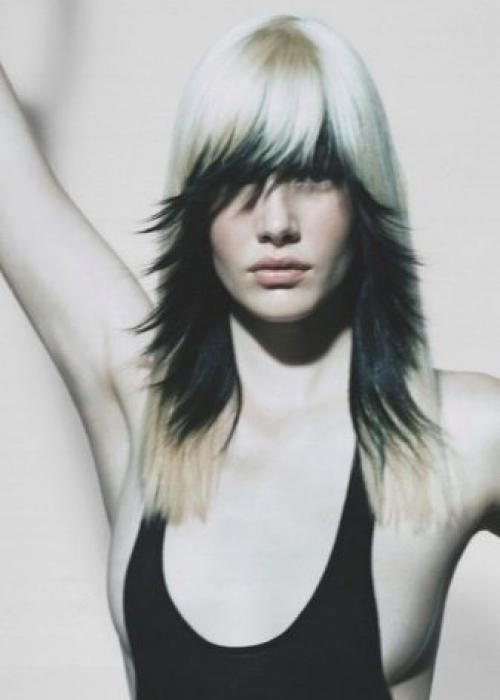 Светлая челка темные волосы. Кому подходит? 18