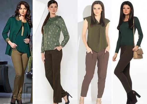 В чем отличие вечернего образа с темно-коричневыми бархатными брюками от делового. Как и с чем носить брюки коричневого цвета?