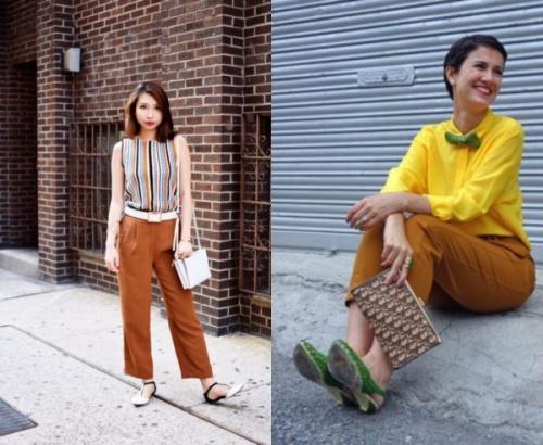 В чем отличие вечернего образа с темно-коричневыми бархатными брюками от делового. Как и с чем носить брюки коричневого цвета?