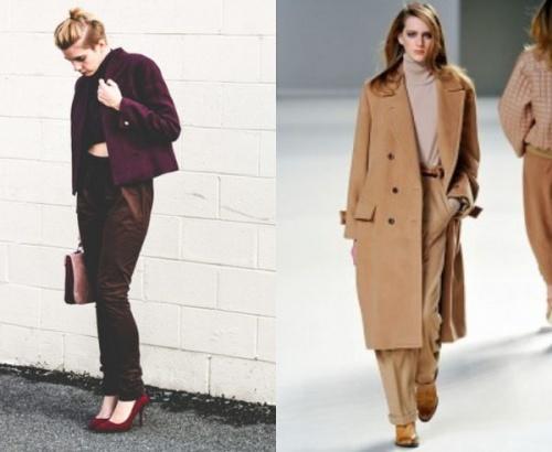 В чем отличие вечернего образа с темно-коричневыми бархатными брюками от делового. Как и с чем носить брюки коричневого цвета?