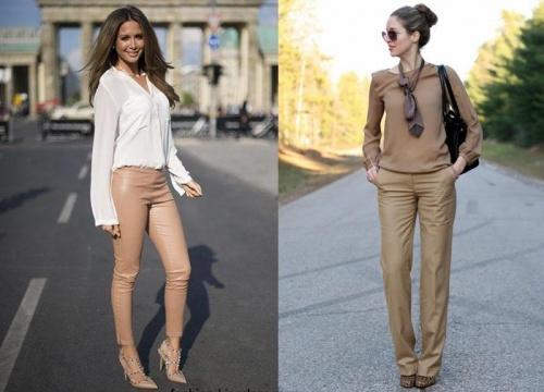 В чем отличие вечернего образа с темно-коричневыми бархатными брюками от делового. Как и с чем носить брюки коричневого цвета?