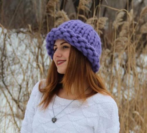 Объемная зимняя шапка спицами. 51 вязаная шапка, схема и описание
