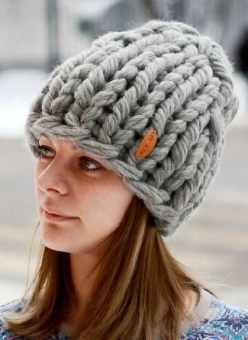 Объемная зимняя шапка спицами. 51 вязаная шапка, схема и описание