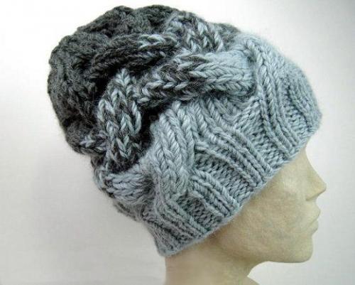Объемные шапки крупной вязки схемы. Будь в теме! Объемная шапка с косами