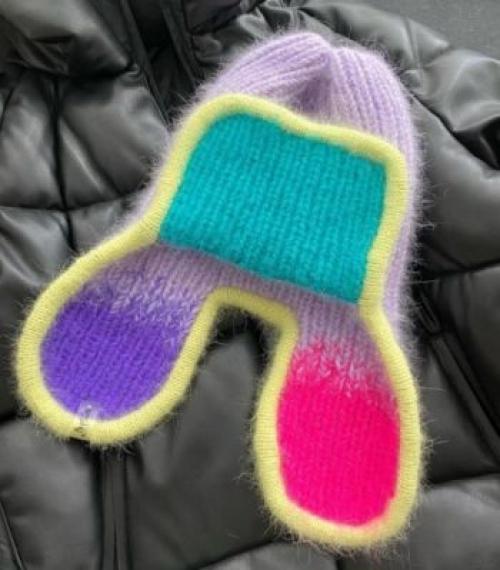 Объемная шапка с отворотом спицами. Шапка спицами, подборка