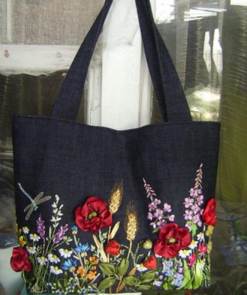 Декор старой кожаной сумки. Аппликация 13