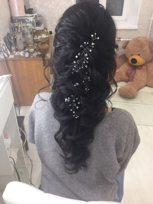 Дорогие девушки!  Свадебные прически (предварительная прическа). 01