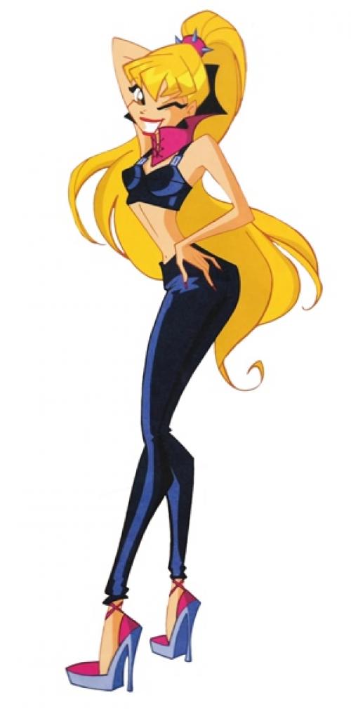 Стелла.  Внешность. Стелла - блондинка с медовыми глазами и длинными волосами с чёлкой. 02