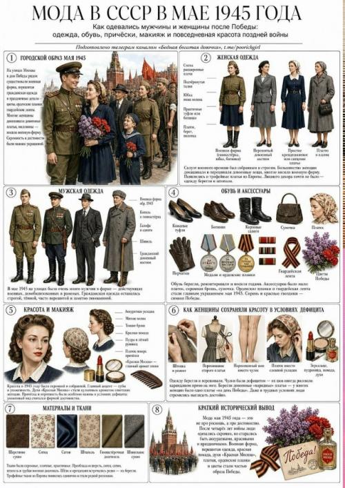 Какая она мода 1945 года? 
