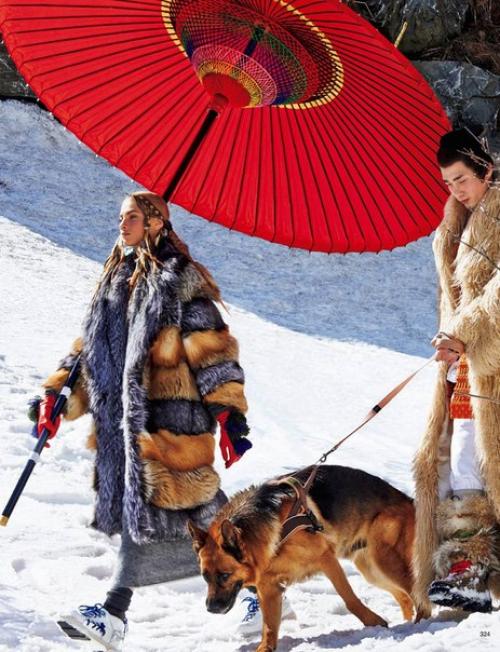 Sacred Tribes Of Mont Cervin: Анна Селезнева в фотосессии Джампаоло сгура для Vogue Japan November 2015. 01