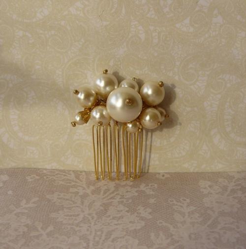 - жемчужный гребешок для свадебной прически. 01