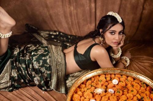 Традиционные красавицы: сурбхи джиоти в зеленом бенараси, сурбхи чандна призывает к простоте в бежевом костюме чиканкари. 01