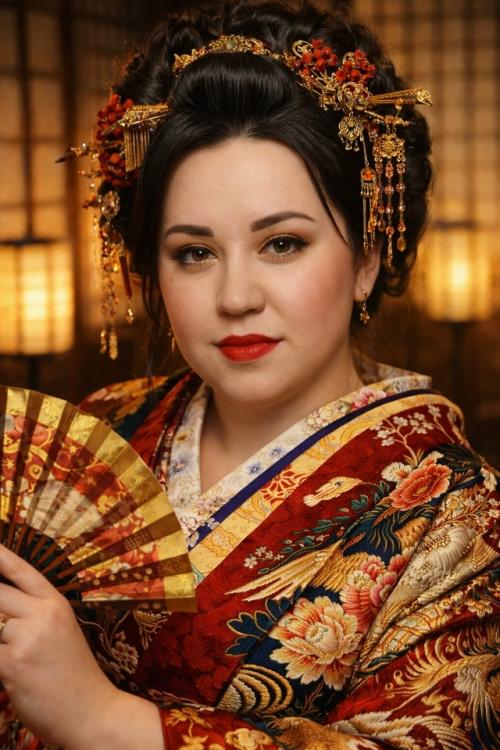 Портрет в стиле традиционной японской ойран. 

