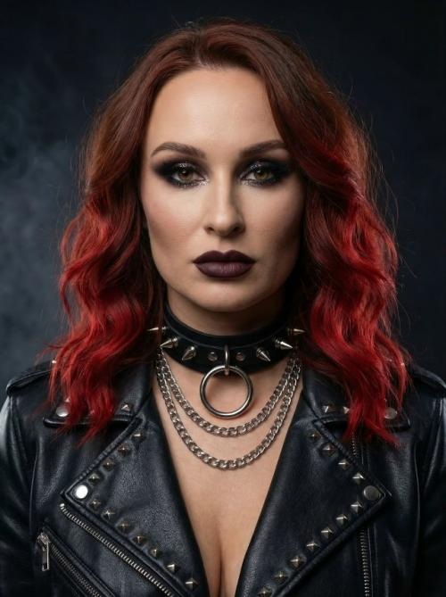 Не меняя внешности женщины с фото, перед нами предстает выразительный портрет, выполненный в мужественном и смелом стиле.  