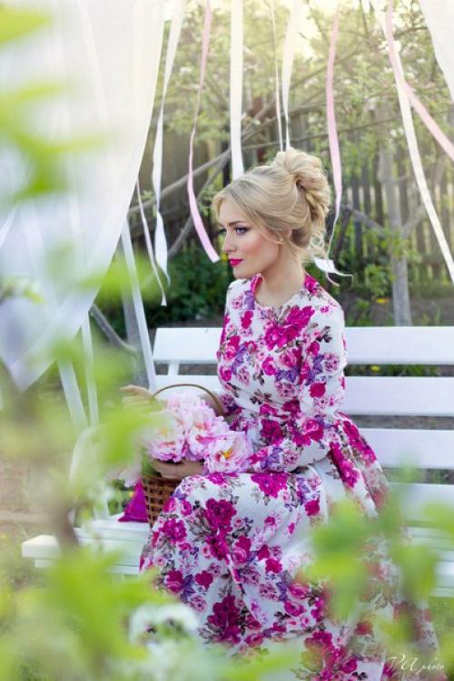 Образ с цветочным платьем. 01