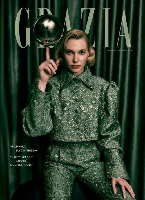 Героиня новых обложек Grazia - Марина васильева. 

