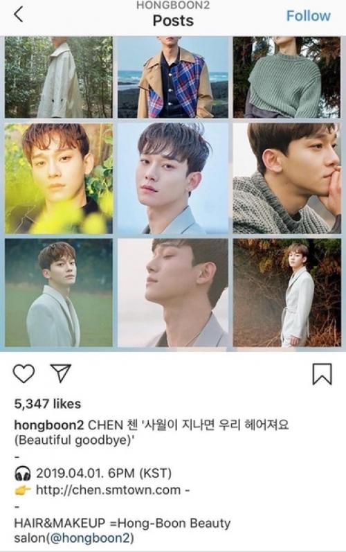 Chen.  Итак, эта фотография была сделана в салоне, где чондэ делал макияж и прическу для всех своих сольных фотосессий! 01