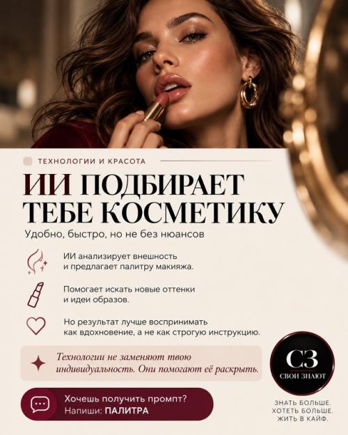 А что, если ИИ подберёт тебе идеальную палитру макияжа? 

