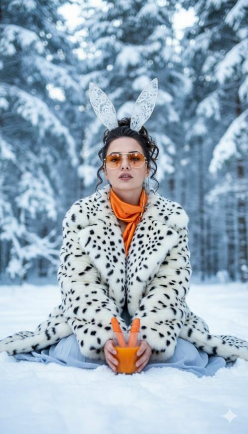 Промт:   Фото в стильном и ярком исполнении, где девушка изображена крупным планом. 02