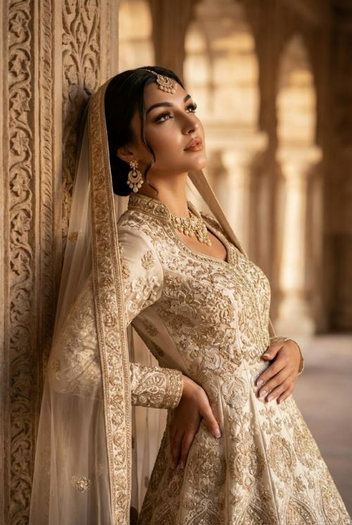 Кинематографический фотореалистичный портрет невесты, формат 9: 16, 8K.
