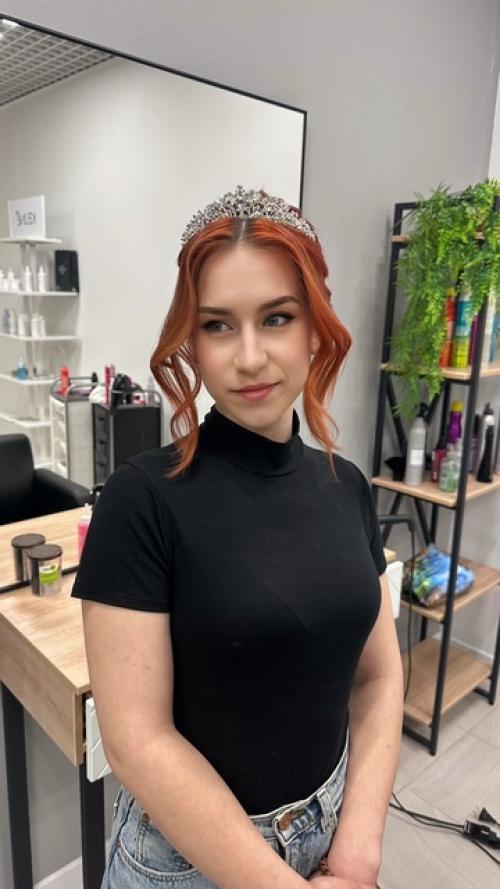 Репетиция свадебной прически на длинные и густые волосы. 02