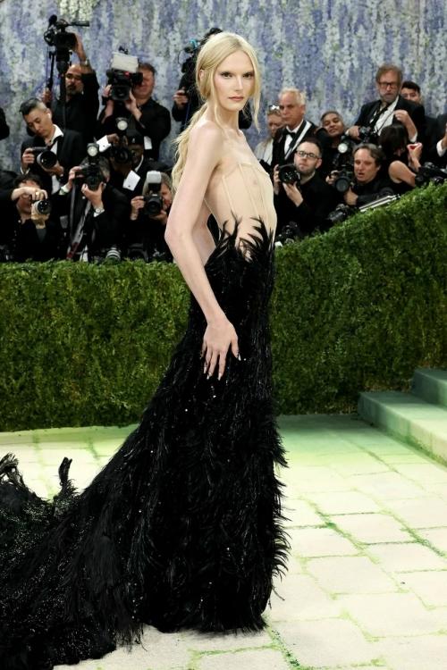 На Met Gala 2026 года заметным трендом стало обесцвечивание бровей, сделавшее их практически незаметными. 02