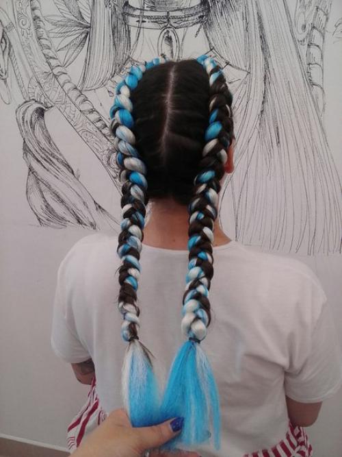 Тольятти. Цветные косы с канекалоном хит этого лета? 06