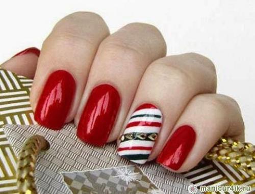 Новогодний маникюр 2016 на год огненной обезьяны. 01
