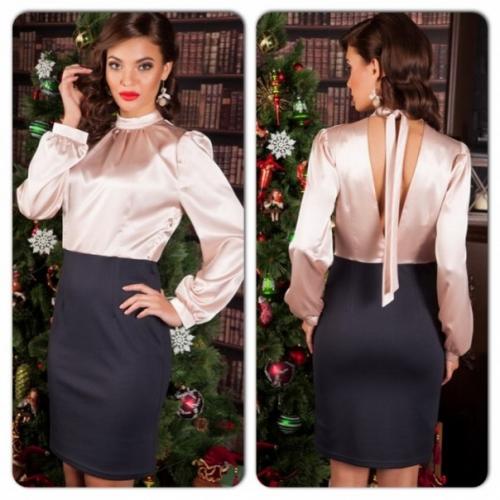 Новогодние платья с атласным верхом и эффектной спинкой! 01