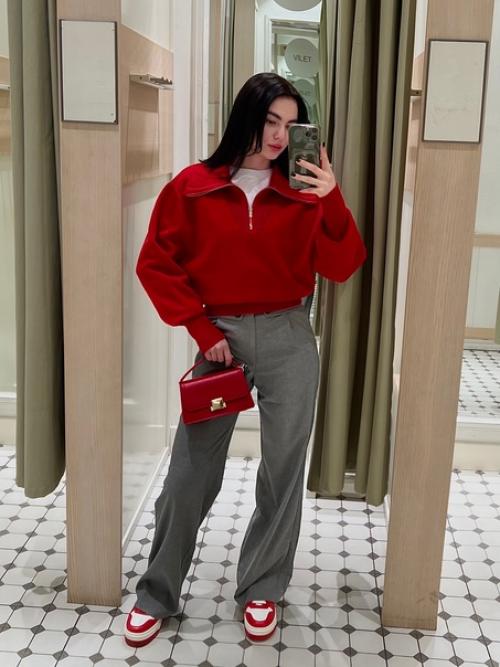 Сочетание серого с красным/ бордовым теперь одно из моих любимых! 03