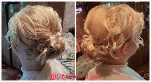 Низкий текстурный пучок на прическу каре и легкий свадебный макияж в моём исполнении. 01