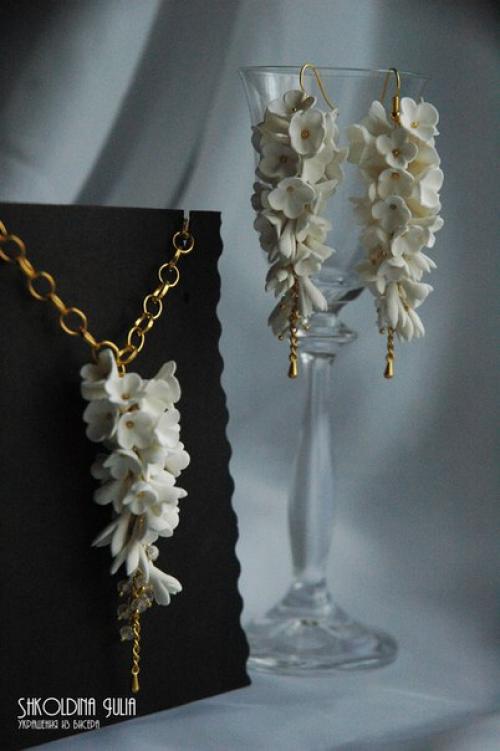 Кулон и серьги из полимерной глины! 02 Кулон и серьги из полимерной глины! 02