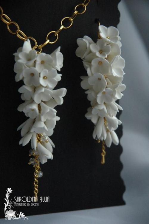 Кулон и серьги из полимерной глины! 01 Кулон и серьги из полимерной глины! 01