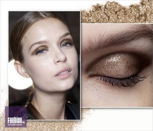 Тенденция в макияже: золотые блики. 02