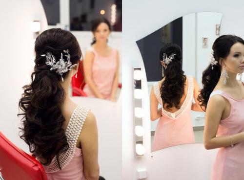 Для своего экзамена на повышении квалификации по прическам, выбрала свадебную прическу, хвост, и классический макияж. 04