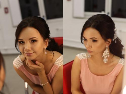 Для своего экзамена на повышении квалификации по прическам, выбрала свадебную прическу, хвост, и классический макияж. 03