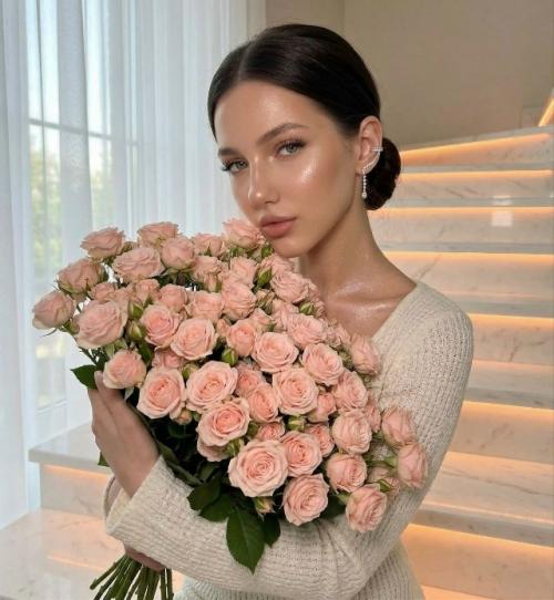 Нюд, сияние кожи, гладкий пучок. 01