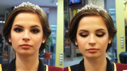 Девушки, дополнить ваш образ макияжем и прической на выпускной вечер. 08