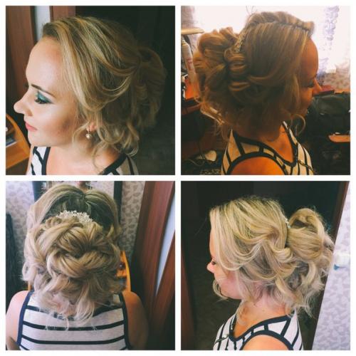 Свадебные и вечерние прически на любой случай (600 руб), объемные локоны (400 руб), макияж (400 руб) с накл. 09