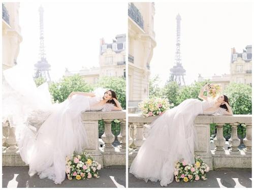 Женский полет.  Свадебная фотосессия Delicate Photography живописными видами Парижа очаровывает. 01