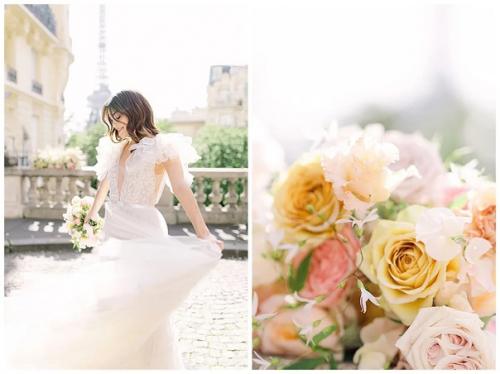 Женский полет.  Свадебная фотосессия Delicate Photography живописными видами Парижа очаровывает. 04