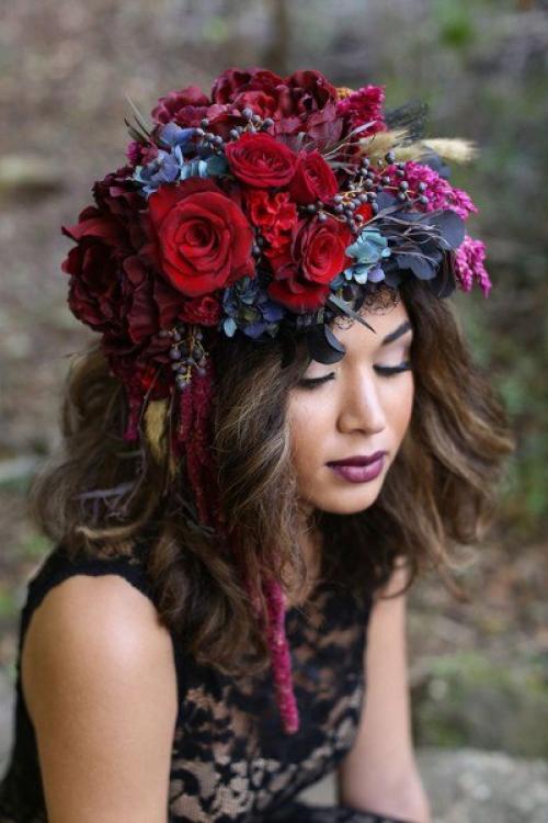 Стиль. Насыщенные цвета и ощущение легкой таинственности - то, что отличает образ осенней невесты от всех остальных. 03