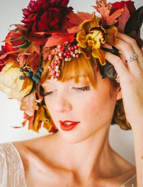 Стиль. Насыщенные цвета и ощущение легкой таинственности - то, что отличает образ осенней невесты от всех остальных. 05