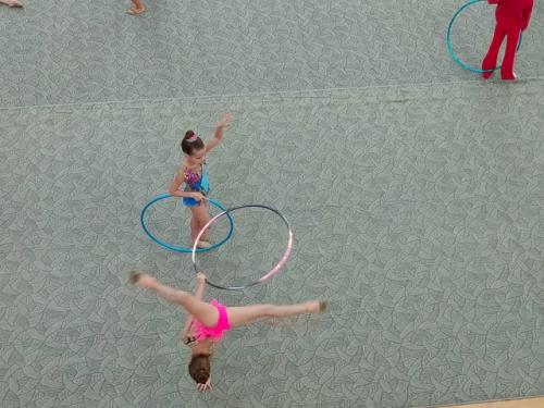 В соревнованиях участвуют несколько десятков юных гимнасток, которые удивляют зрителей мастерством, упорством и стойкостью. 05