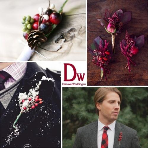 Поздние ягоды, такие как клюква, брусника, рябина, часто используют в оформлении зимних свадеб. 01