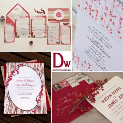 Поздние ягоды, такие как клюква, брусника, рябина, часто используют в оформлении зимних свадеб. 03